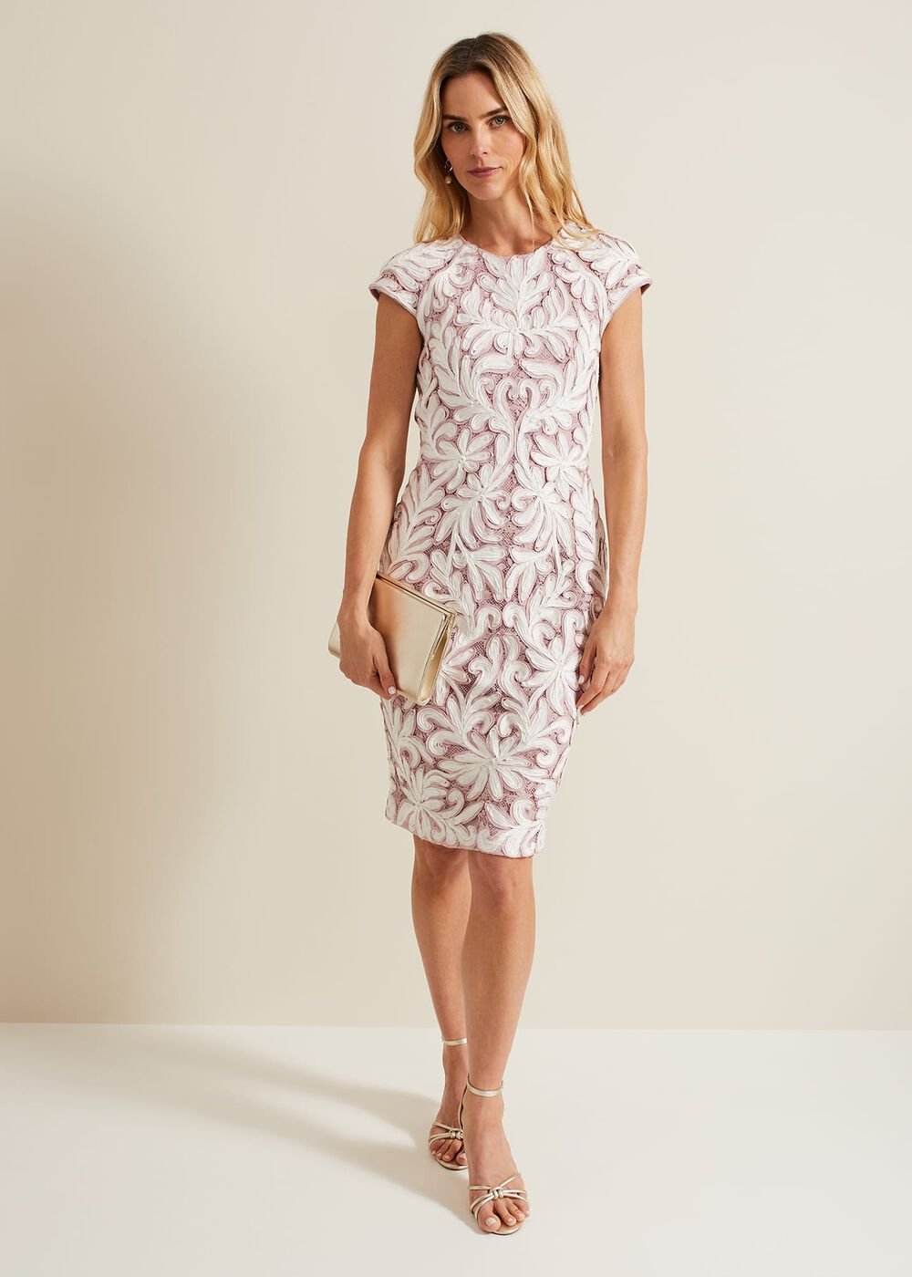 Karima Tapework Dress Pale Pink