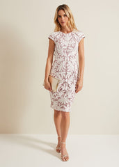 Karima Tapework Dress Pale Pink