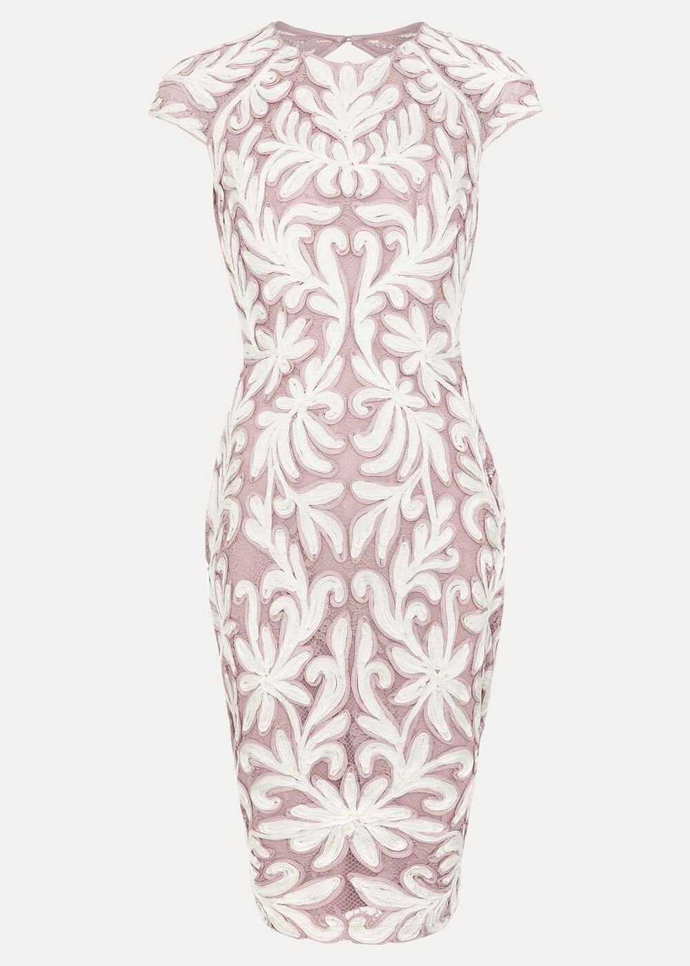 Petite Karima Tapework Midi Dress Pale Pink
