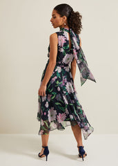 Petite Lucinda Floral Dress Multi-Coloured