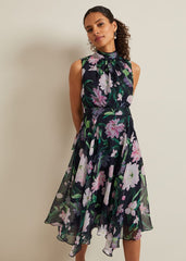 Petite Lucinda Floral Dress Multi-Coloured