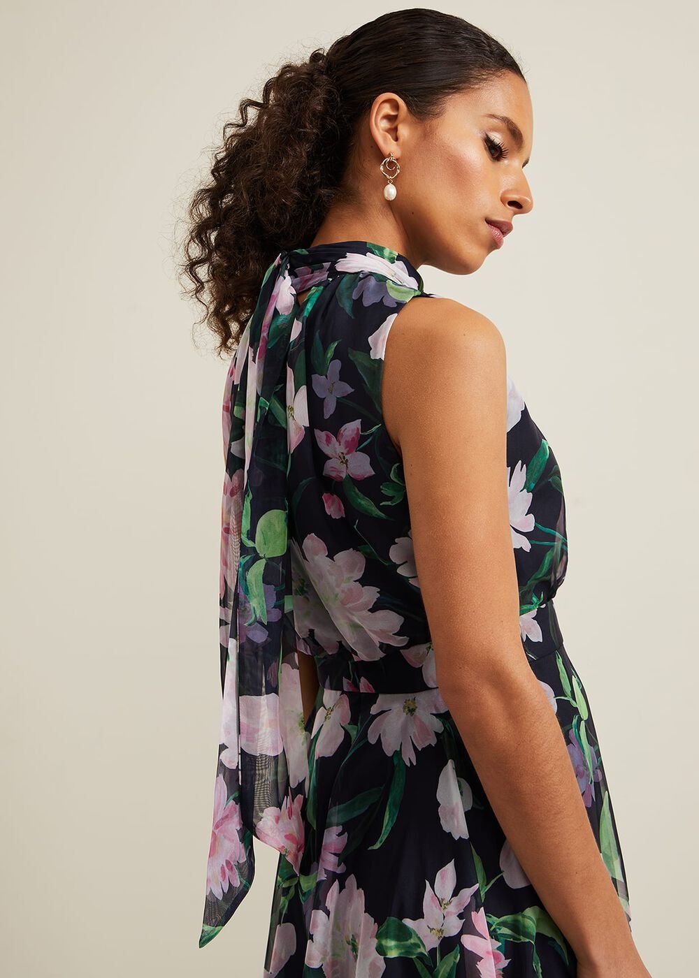 Petite Lucinda Floral Dress Multi-Coloured