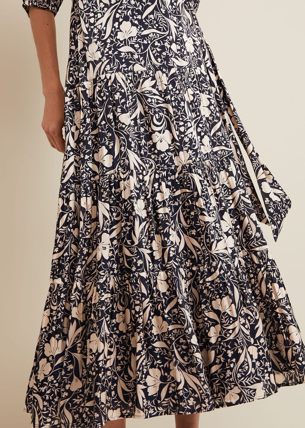Kezia Satin Floral Wrap Dress Multi-Coloured