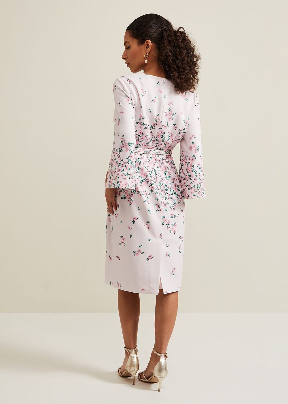 Petite Giovanna Floral Belted Dress Multi-Coloured