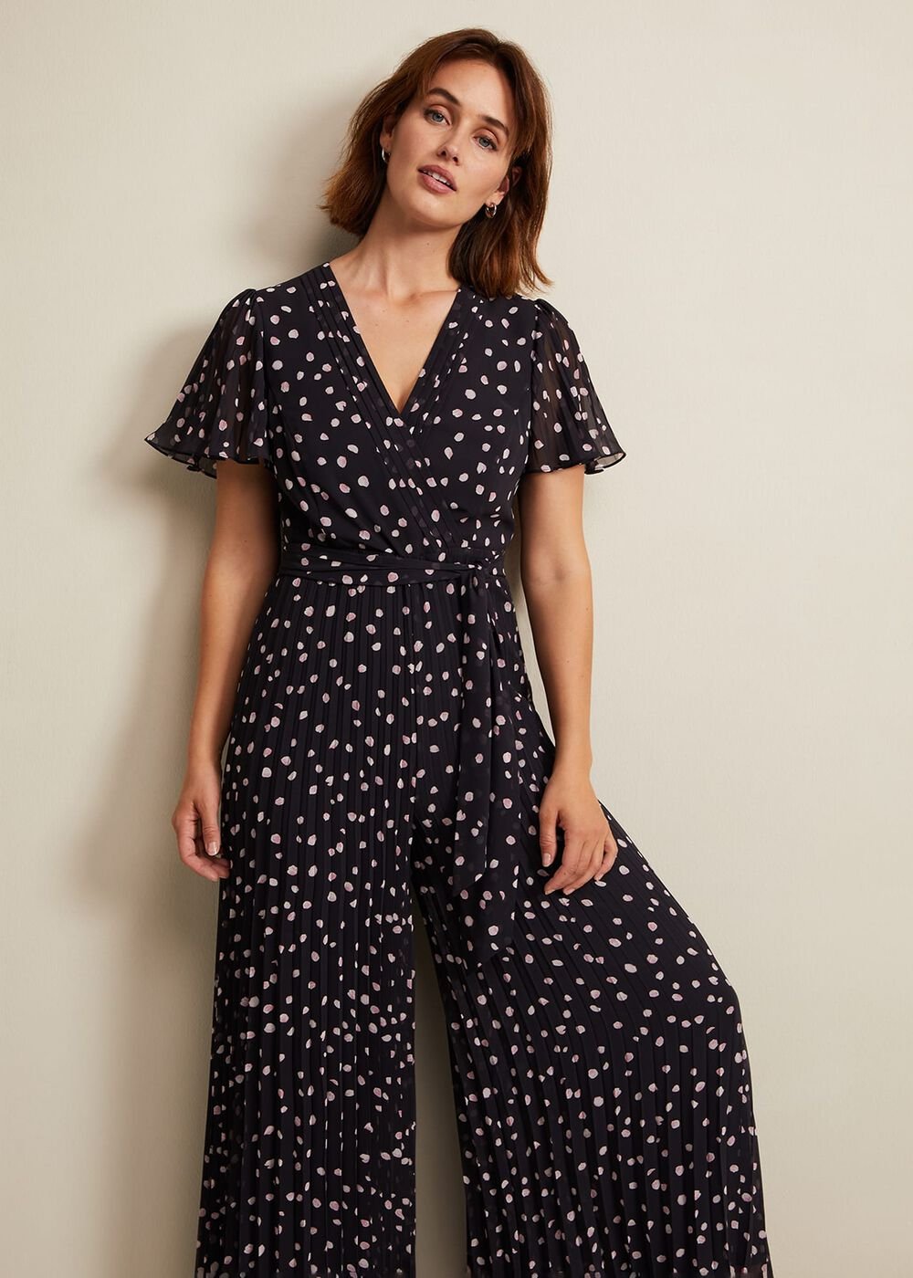 Alexandra Spot Pleat Jumpsuit Multi-Coloured