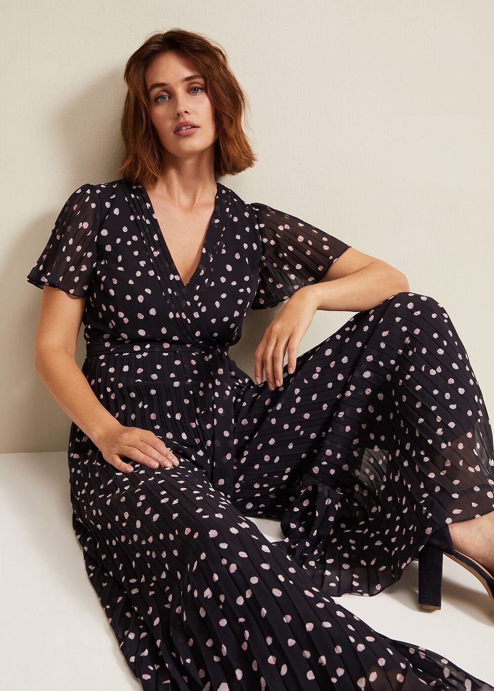Alexandra Spot Pleat Jumpsuit Multi-Coloured