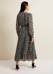 Ayana Spot Pleat Midaxi Dress Multi-Coloured