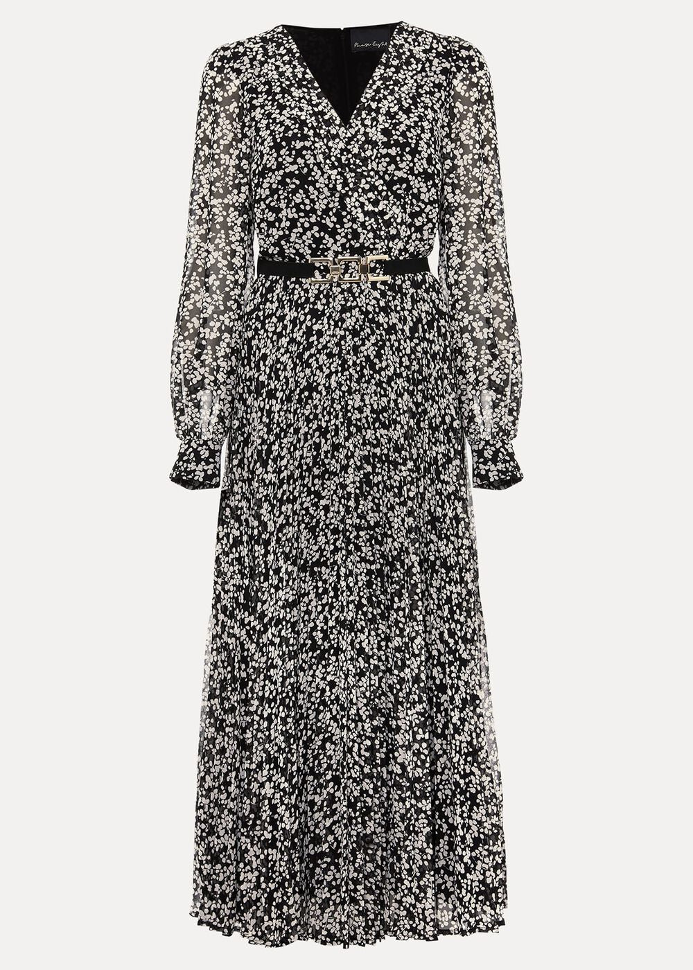 Ayana Spot Pleat Midaxi Dress Multi-Coloured
