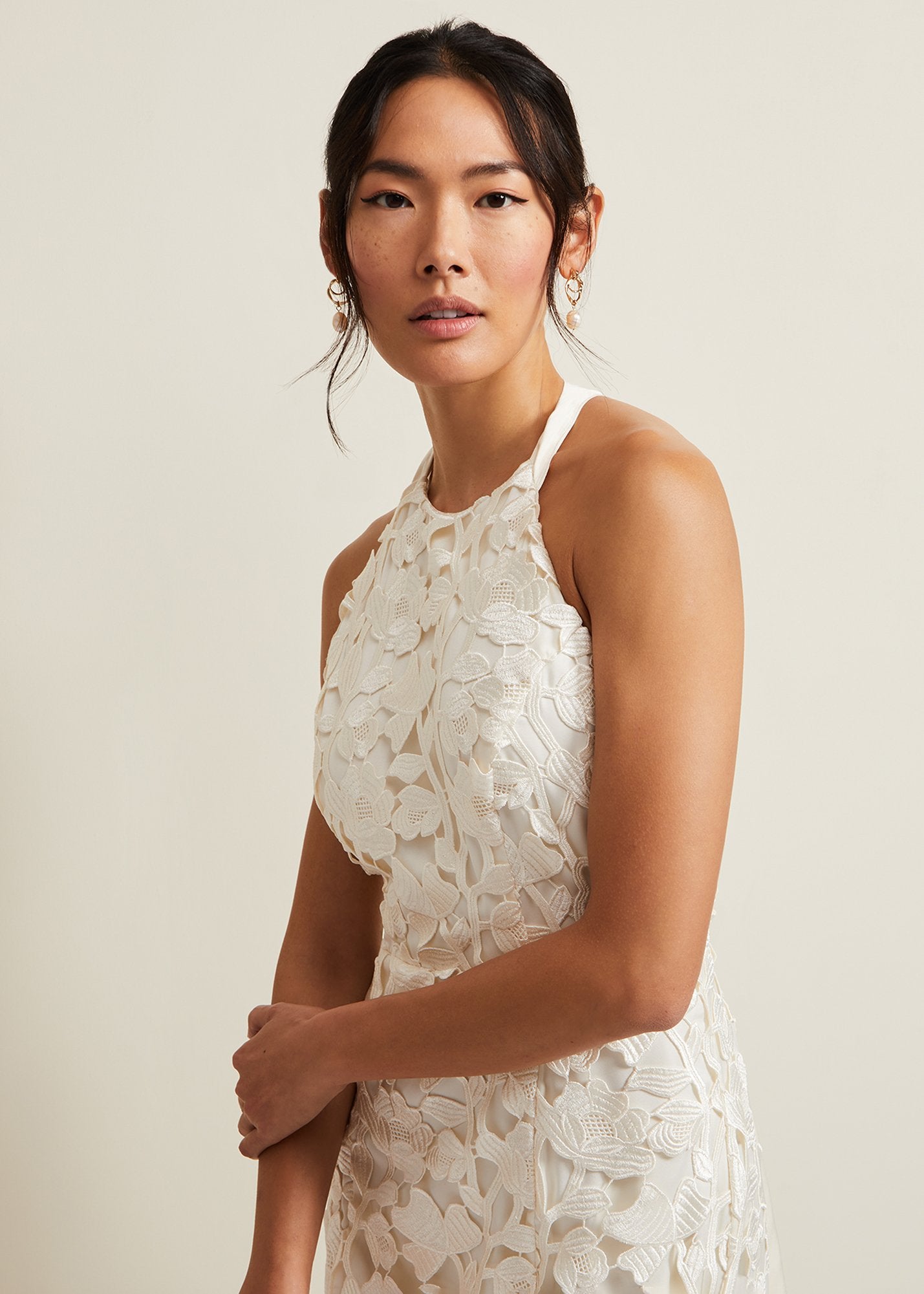 Olivia Bridal Lace Maxi Dress Ivory