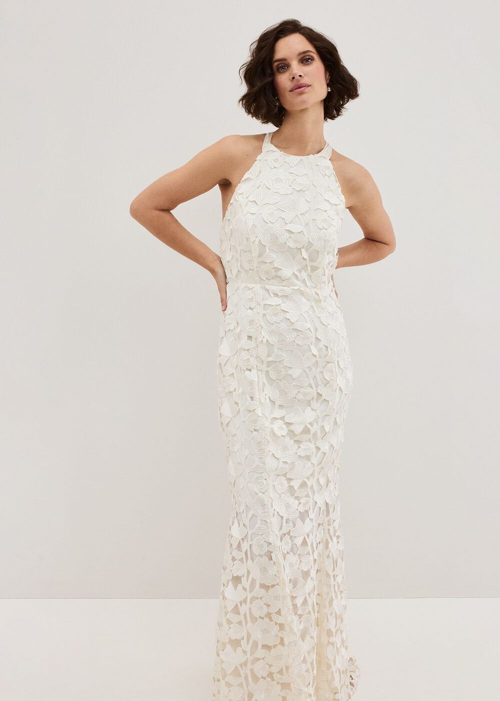 Olivia Bridal Lace Maxi Dress Ivory