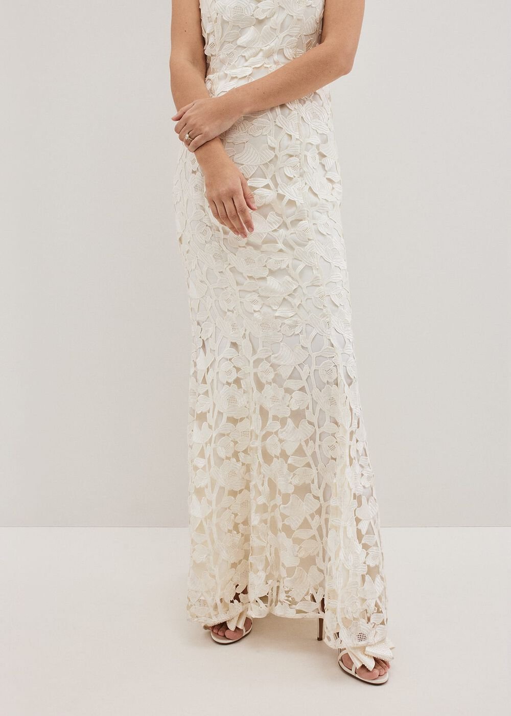 Olivia Bridal Lace Maxi Dress Ivory