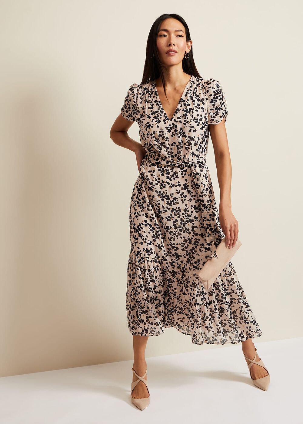 Amy Floral Midi Dress Multi-Coloured