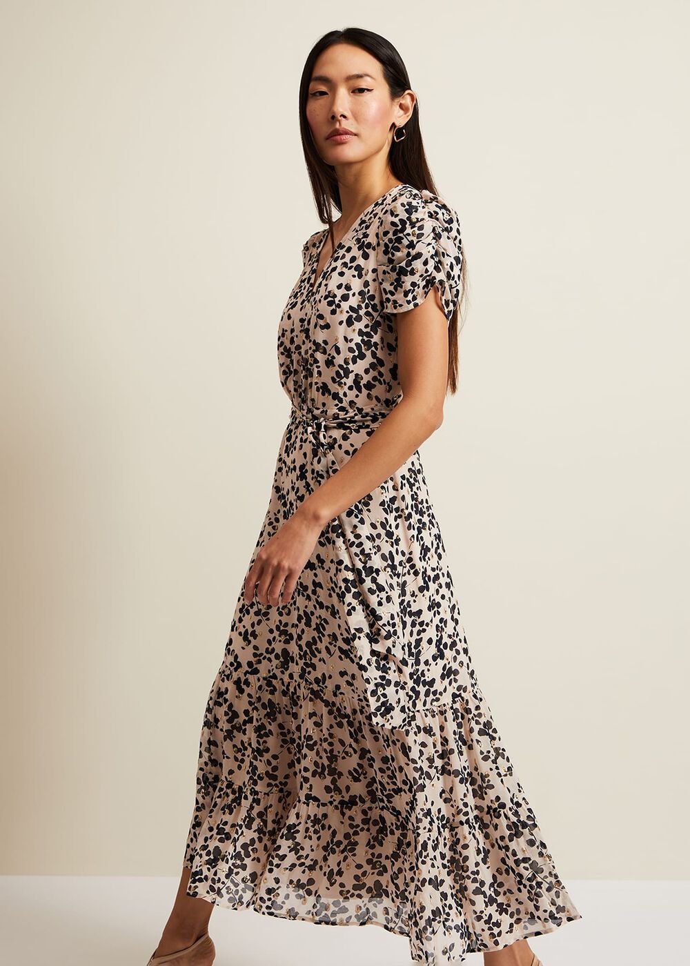 Amy Floral Midi Dress Multi-Coloured