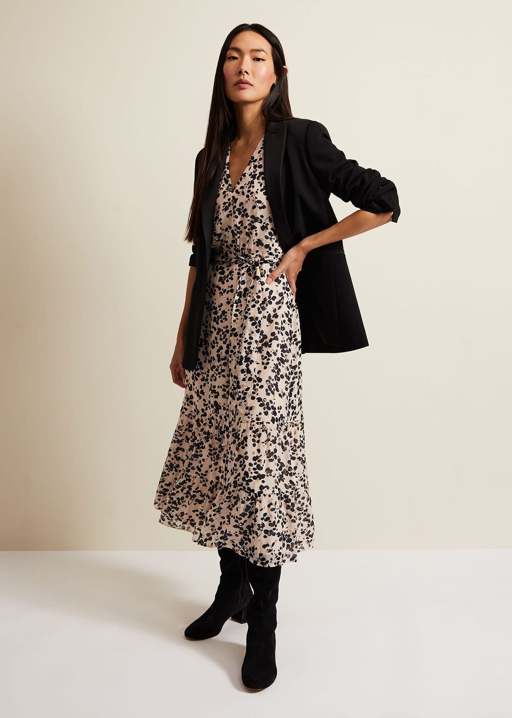 Amy Floral Midi Dress Multi-Coloured