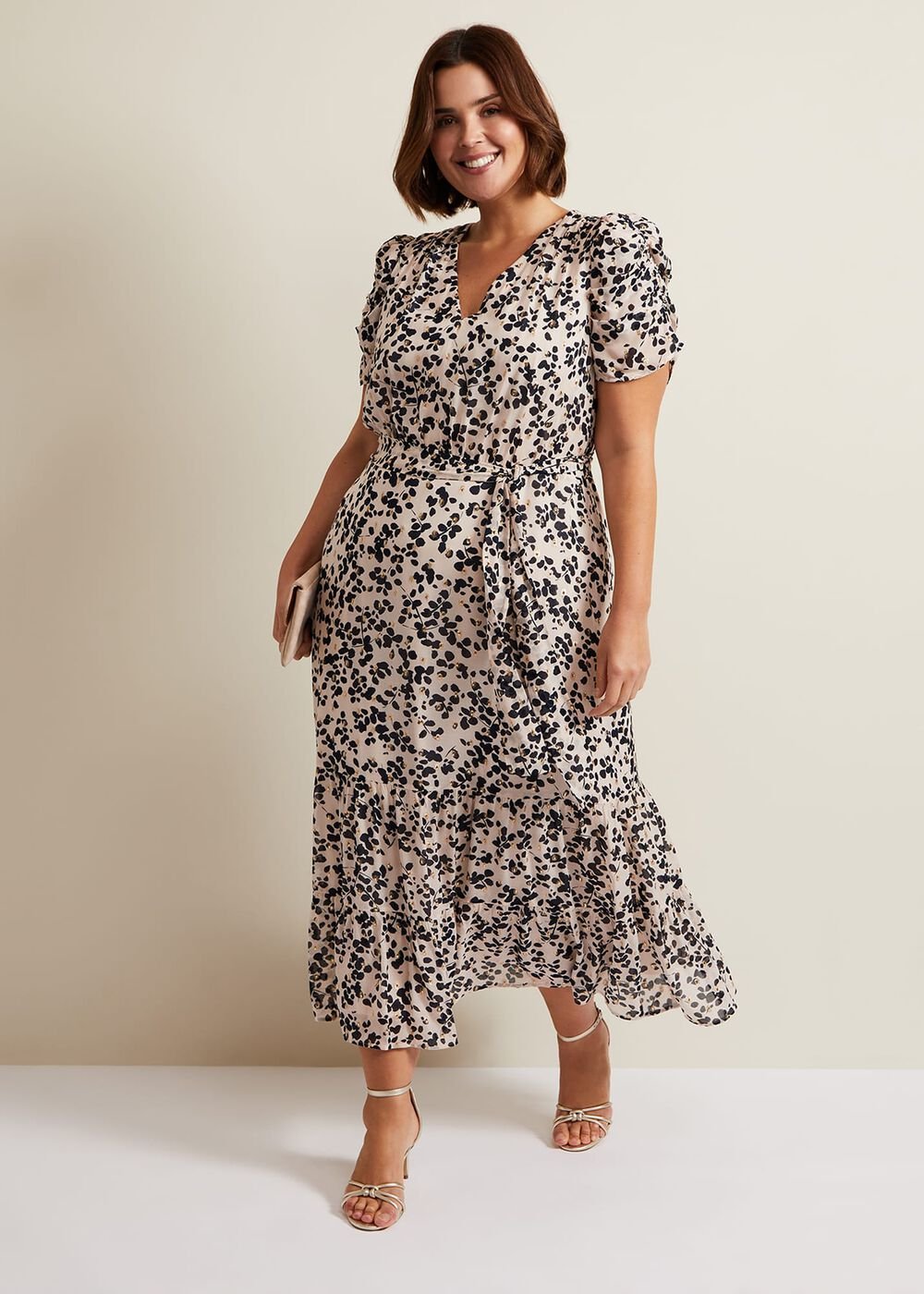 Amy Floral Midi Dress Multi-Coloured