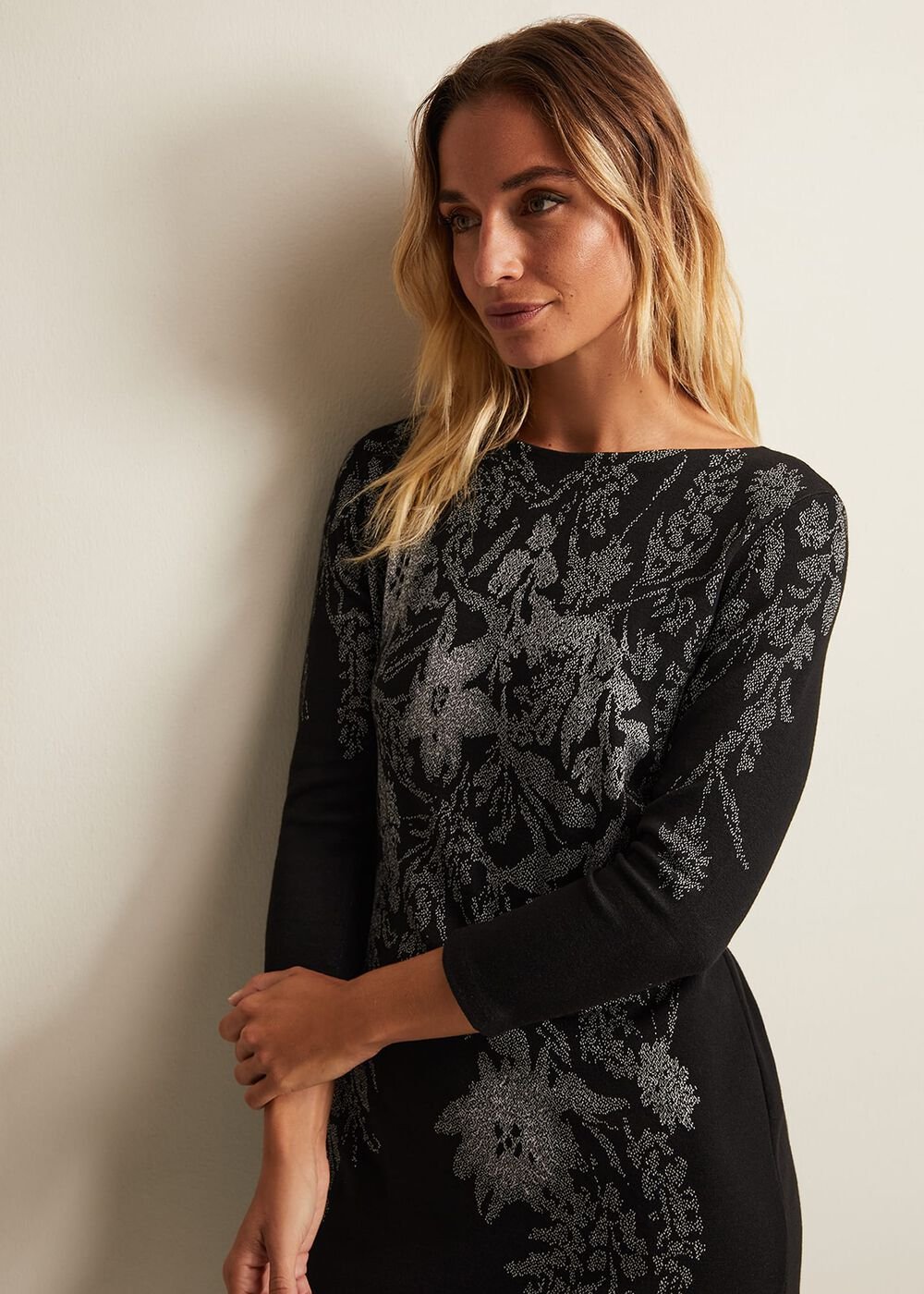 Loreina Floral Tunic Dress Black