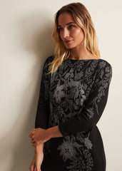 Loreina Floral Tunic Dress Black