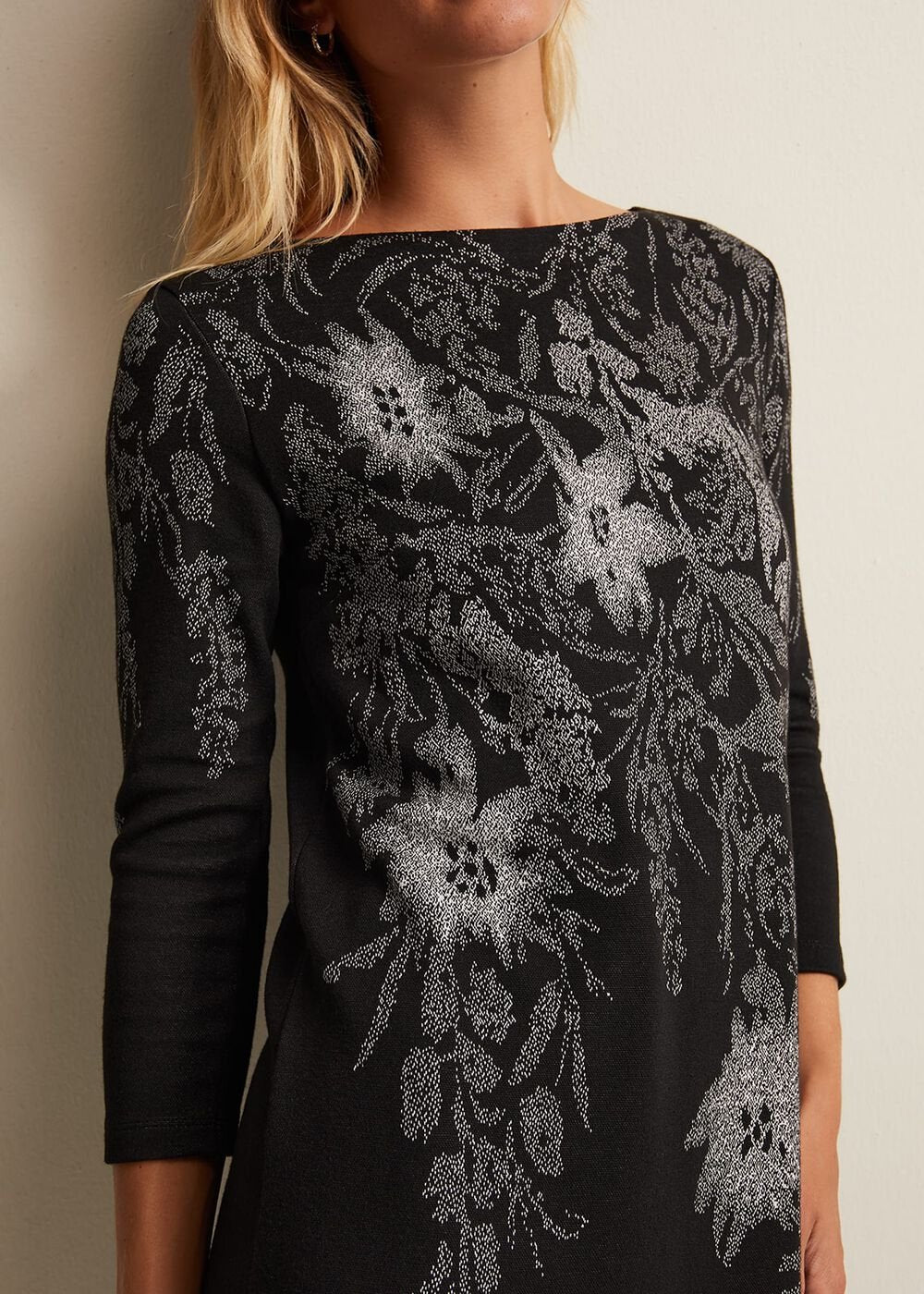 Loreina Floral Tunic Dress Black