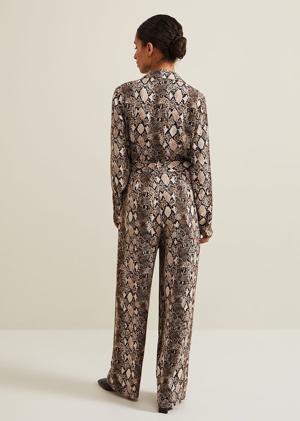 Petite Snake Constance Jumpsuit Brown