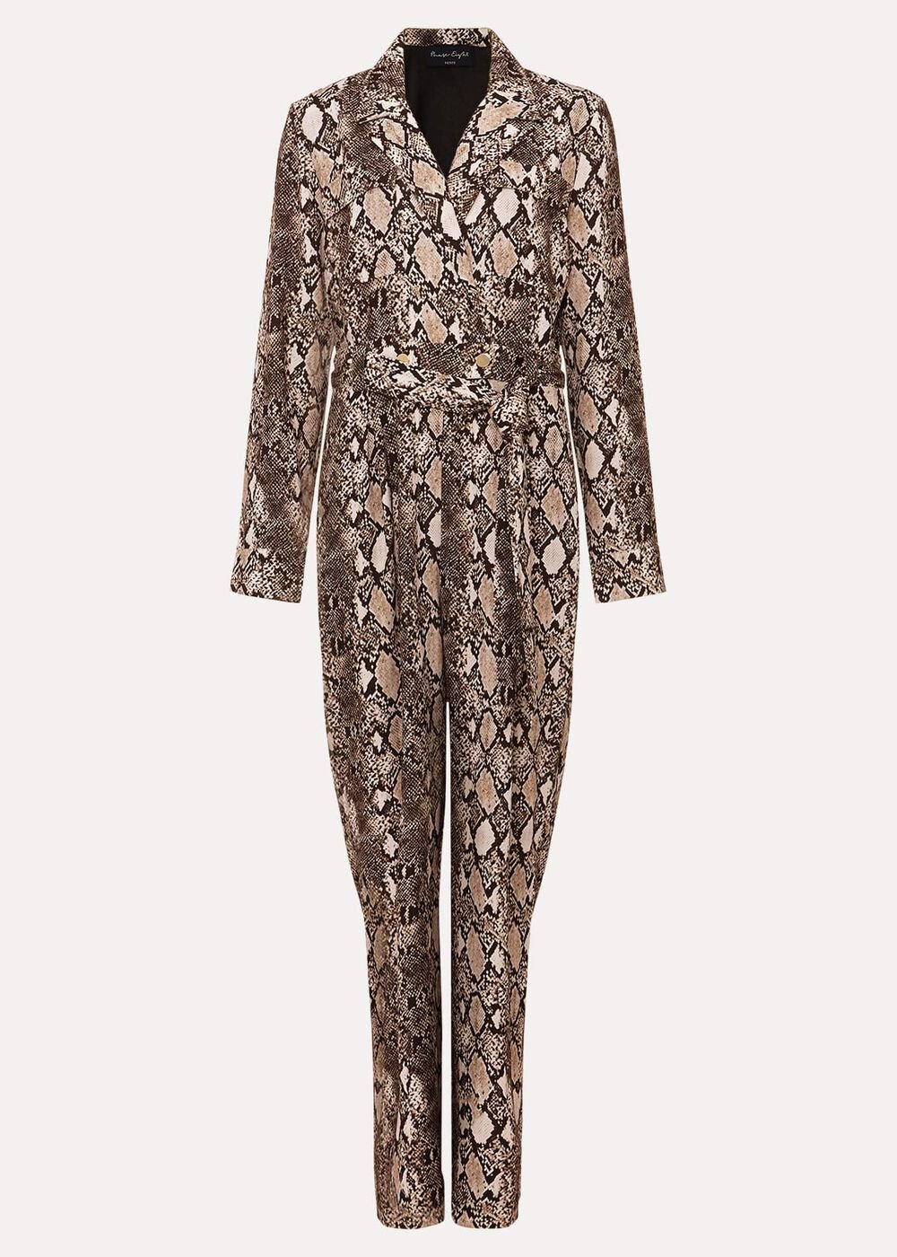 Petite Snake Constance Jumpsuit Brown