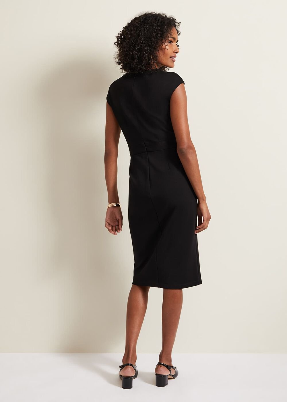 Karmie Black Ponte Bodycon Midi Dress Black