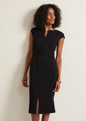 Karmie Black Ponte Bodycon Midi Dress Black