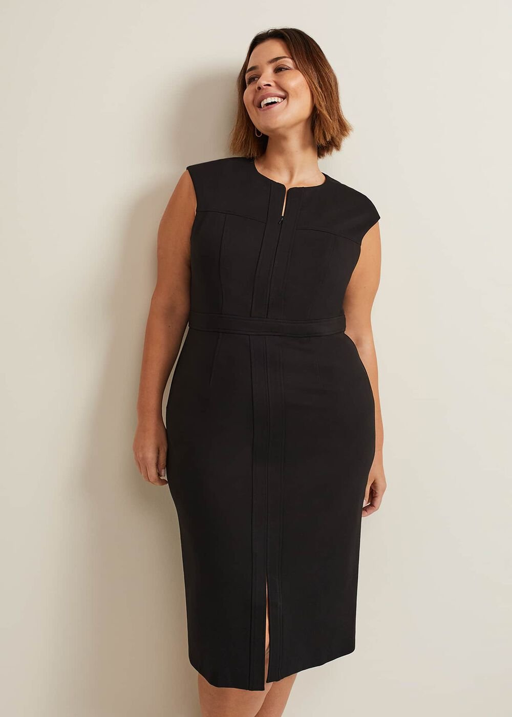 Karmie Black Ponte Bodycon Midi Dress Black