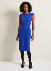 Karmie Ponte Fitted Pencil Dress Blue