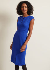 Karmie Ponte Fitted Pencil Dress Blue
