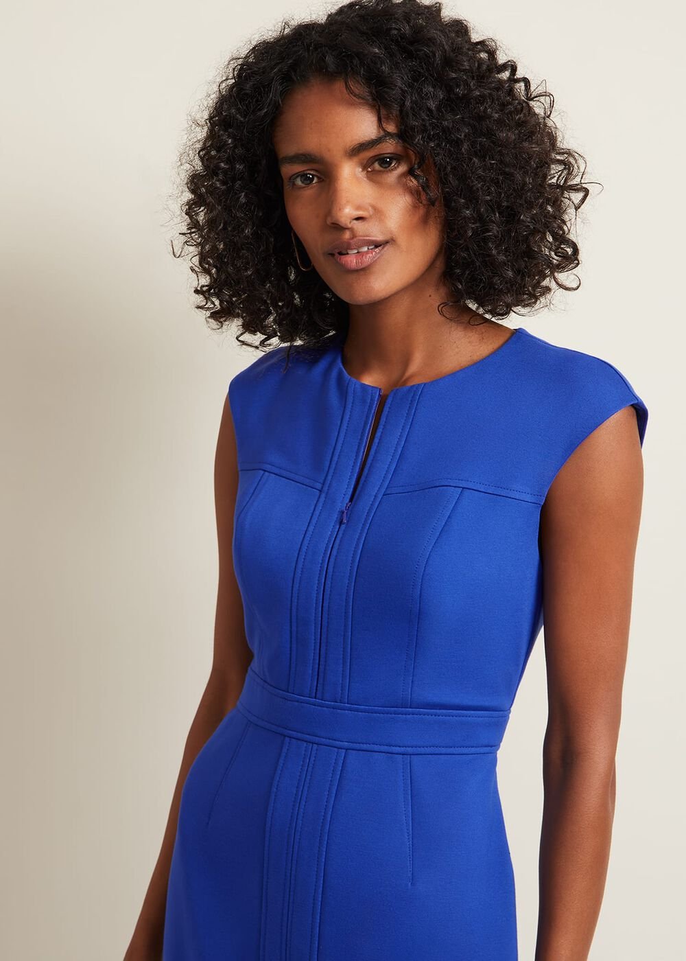 Karmie Ponte Fitted Pencil Dress Blue