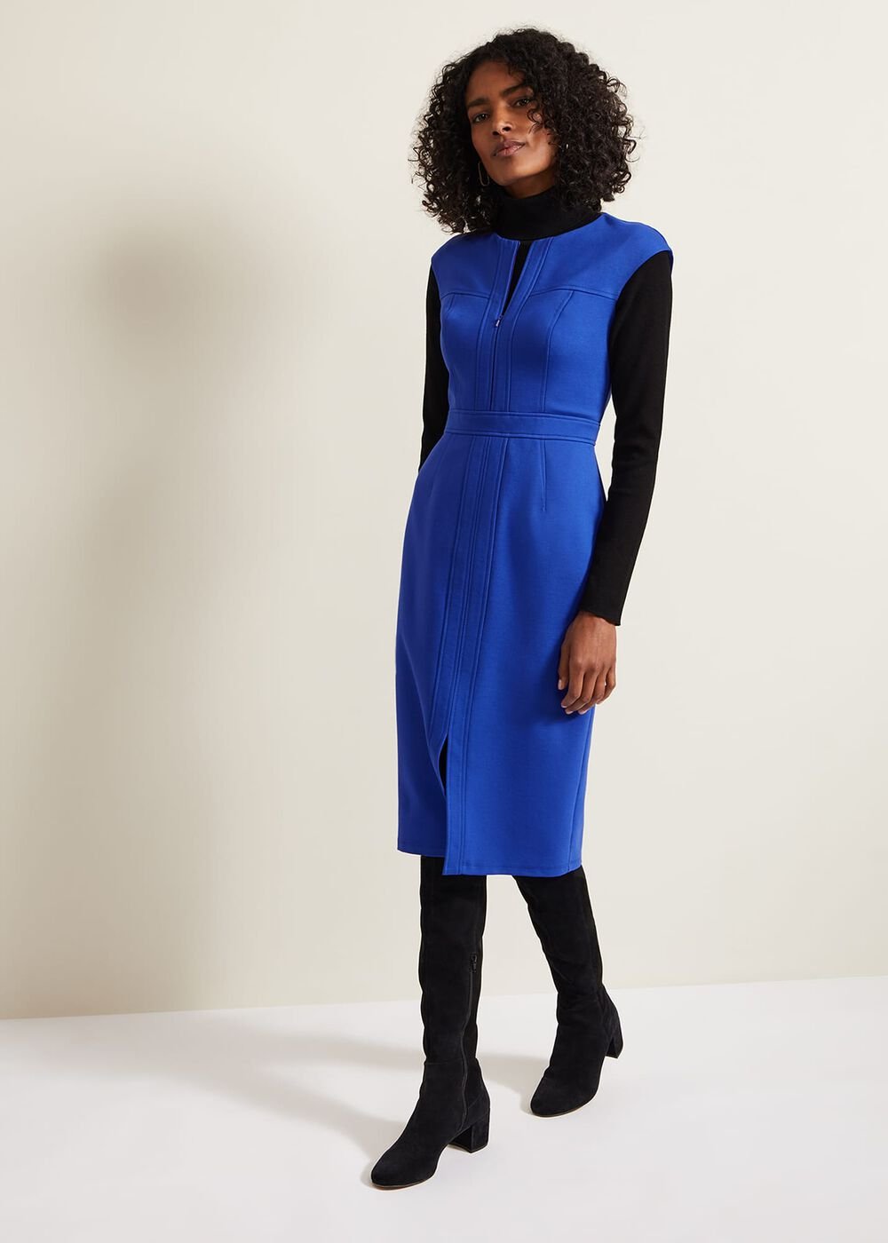 Karmie Ponte Fitted Pencil Dress Blue