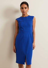 Karmie Ponte Fitted Pencil Dress Petite Blue