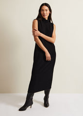 Jessica Black Jersey Bodycon Midi Dress Black