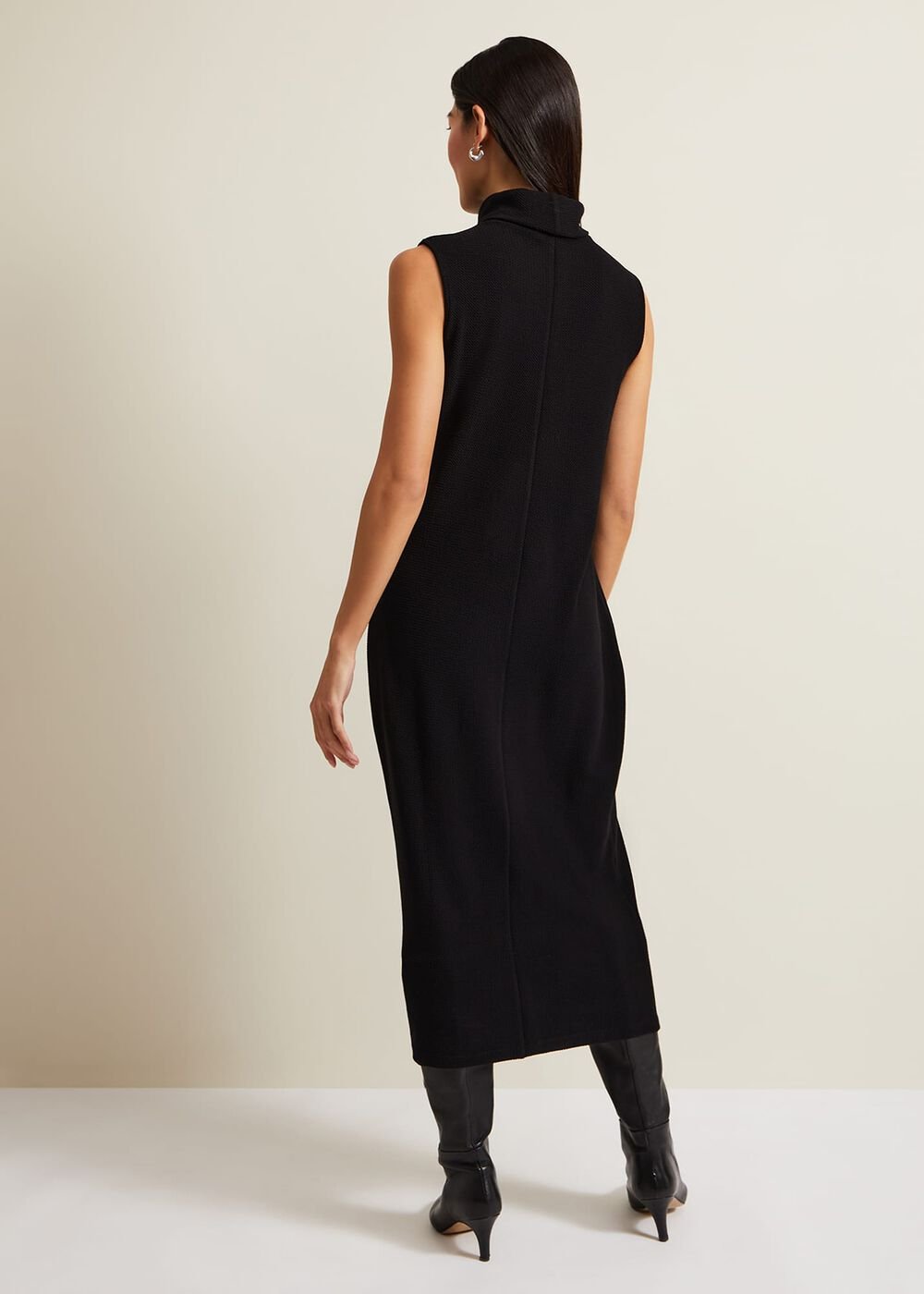 Jessica Black Jersey Bodycon Midi Dress Black
