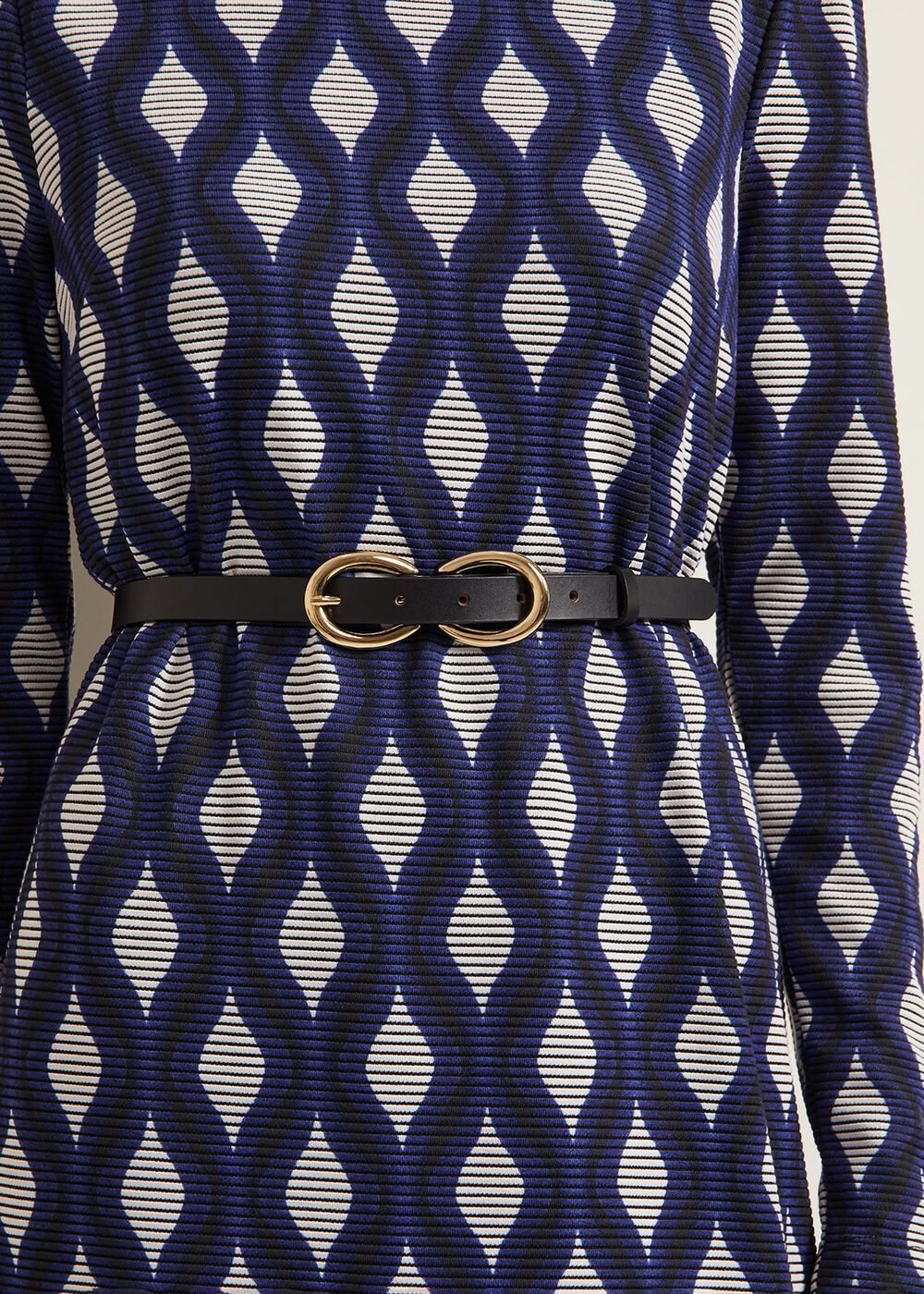 Kelly Geo Midi Shift Dress Blue