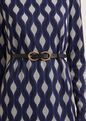 Kelly Geo Midi Shift Dress Blue