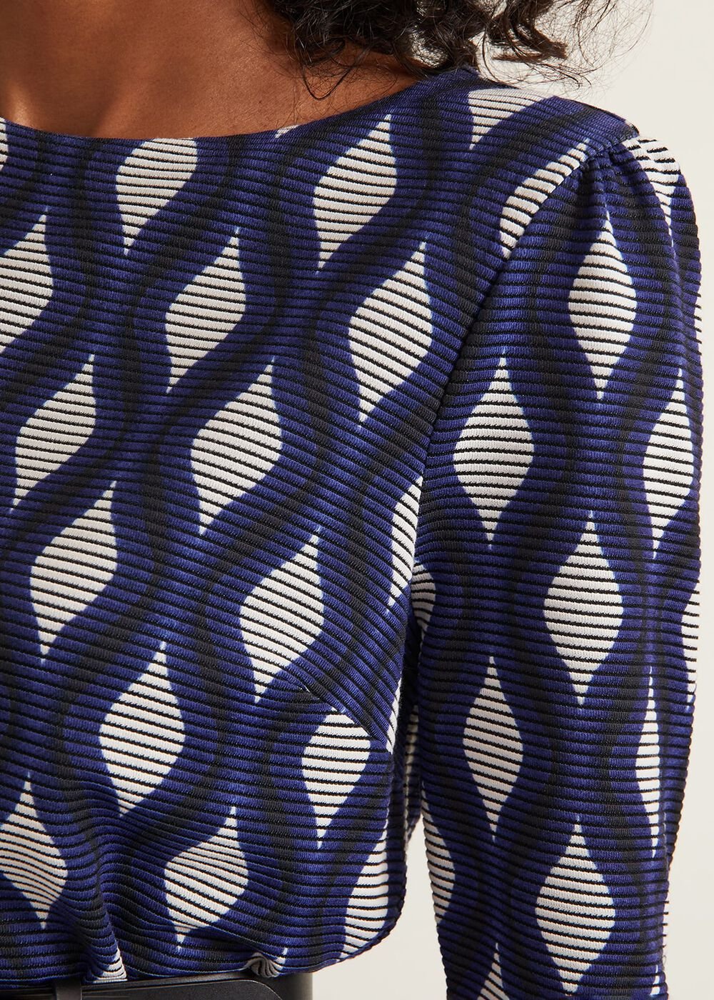 Kelly Geo Midi Shift Dress Blue
