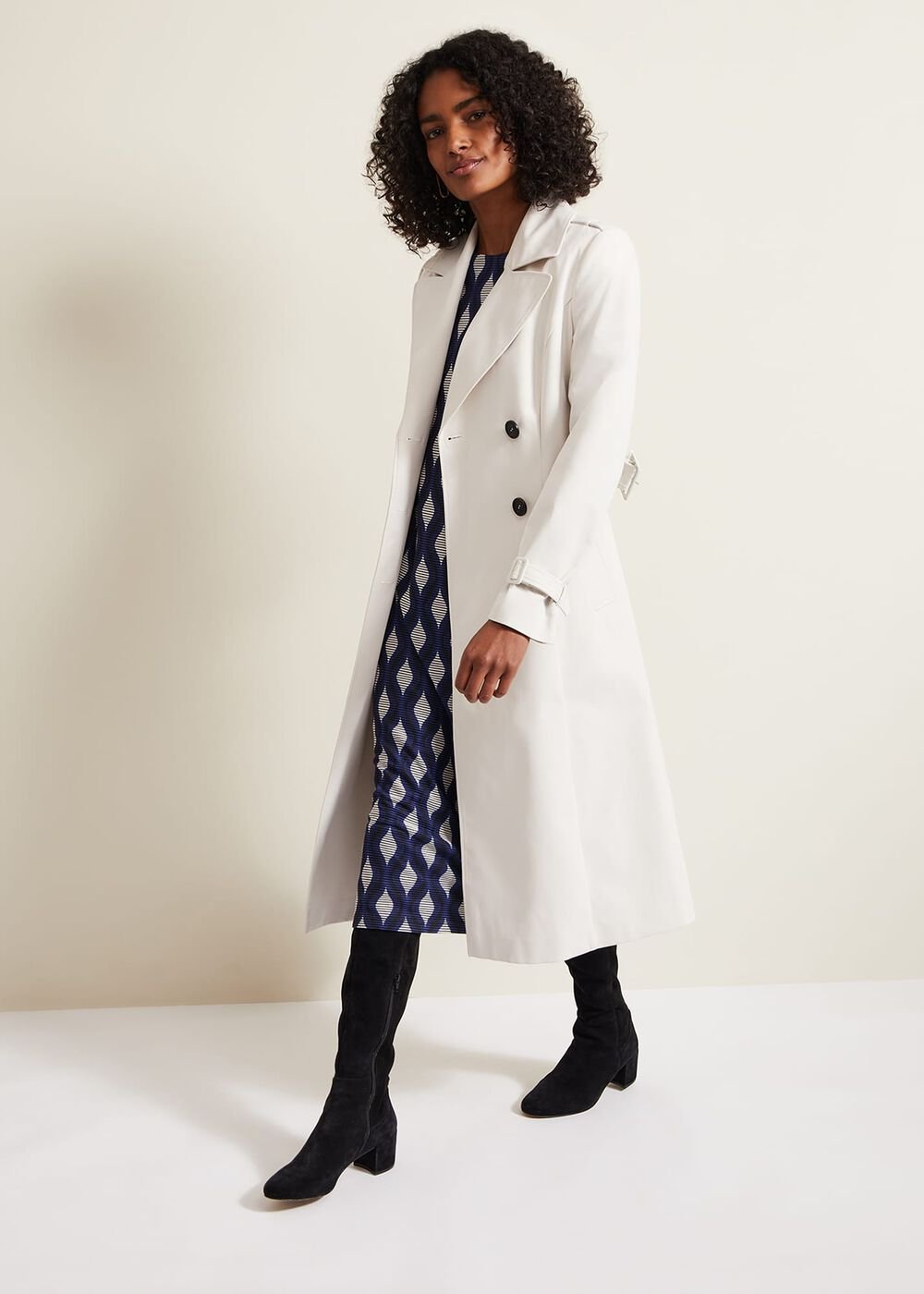 Kelly Geo Midi Shift Dress Blue