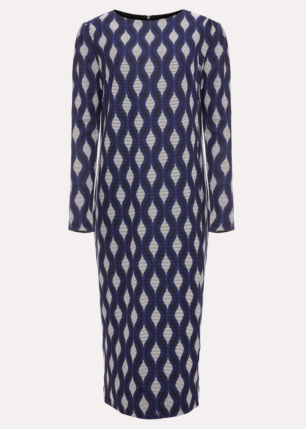 Kelly Geo Midi Shift Dress Blue