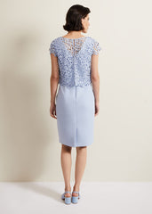 Daisy Lace Double Layer Dress Pale Blue