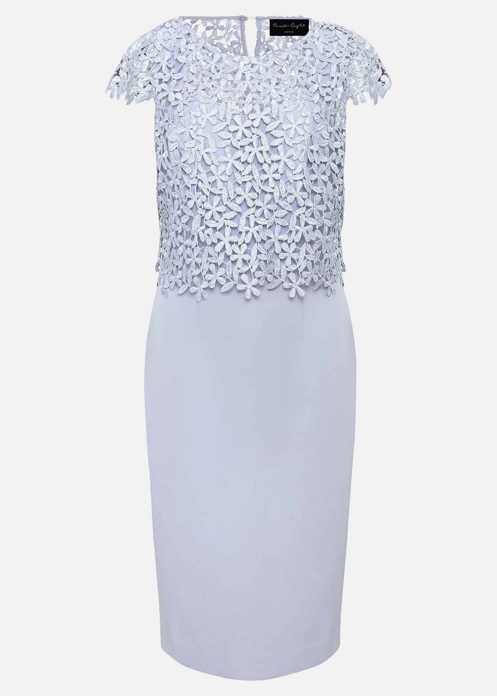 Petite Daisy Lace Double Layer Dress Pale Blue
