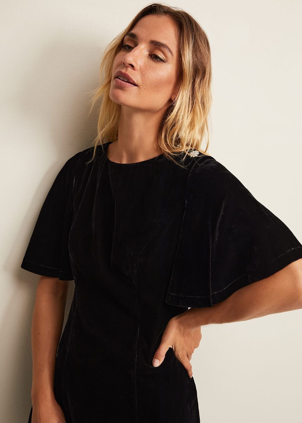 Charlie Velvet Dress Black