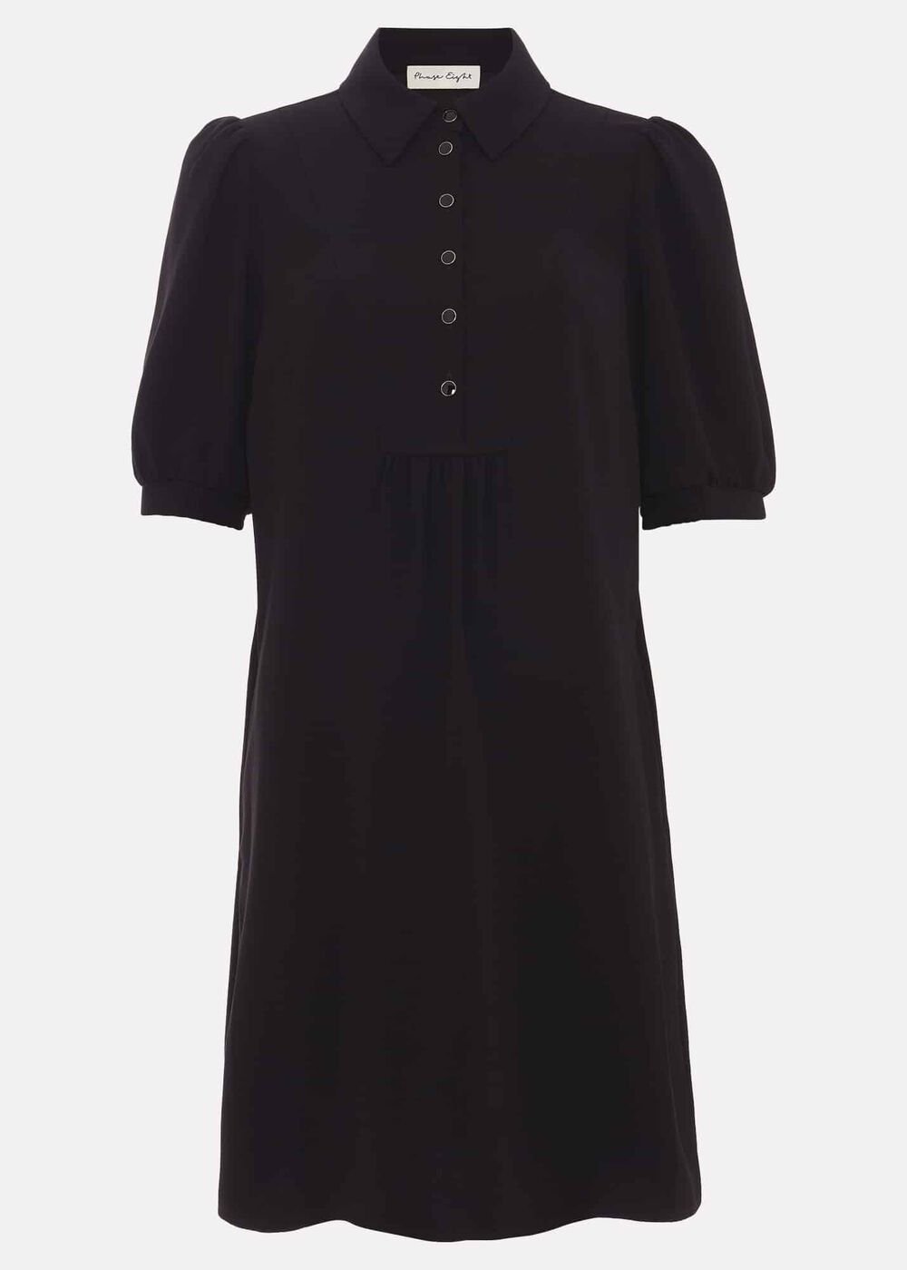 Claudia Button Swing Mini Dress Black