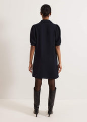 Claudia Button Swing Mini Dress Navy