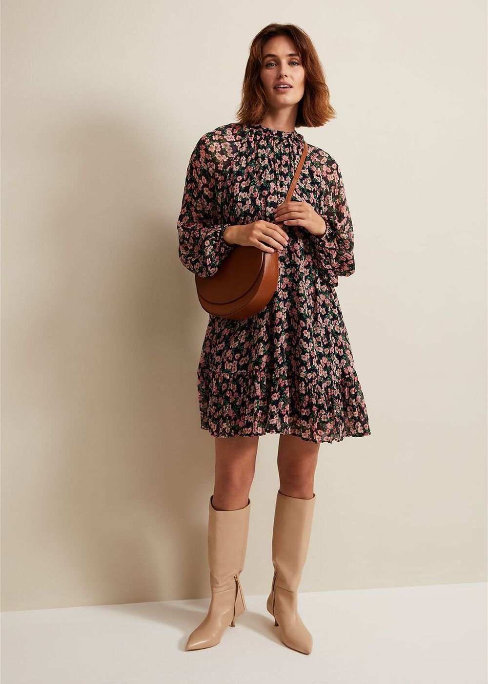 Betty Floral Print Swing Dress Multi-Coloured
