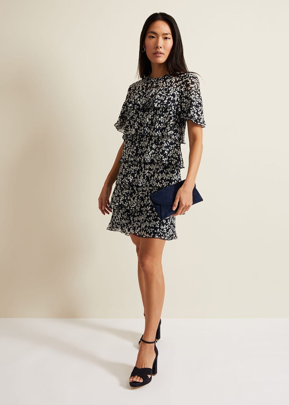 Maeve Floral Tiered Shift Dress Multi-Coloured