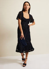 Matilda Tapework Midi Dress Navy