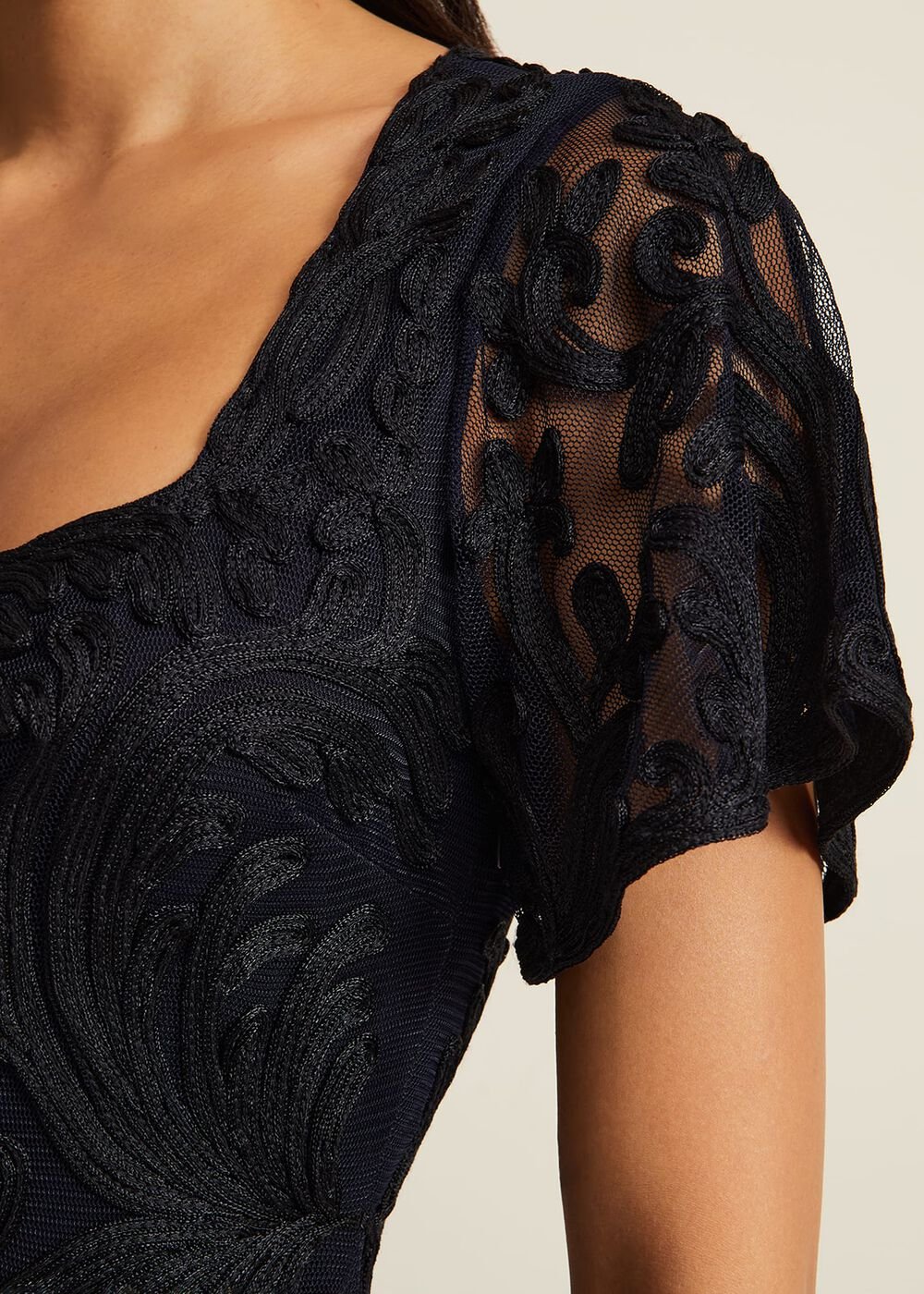 Matilda Tapework Midi Dress Navy