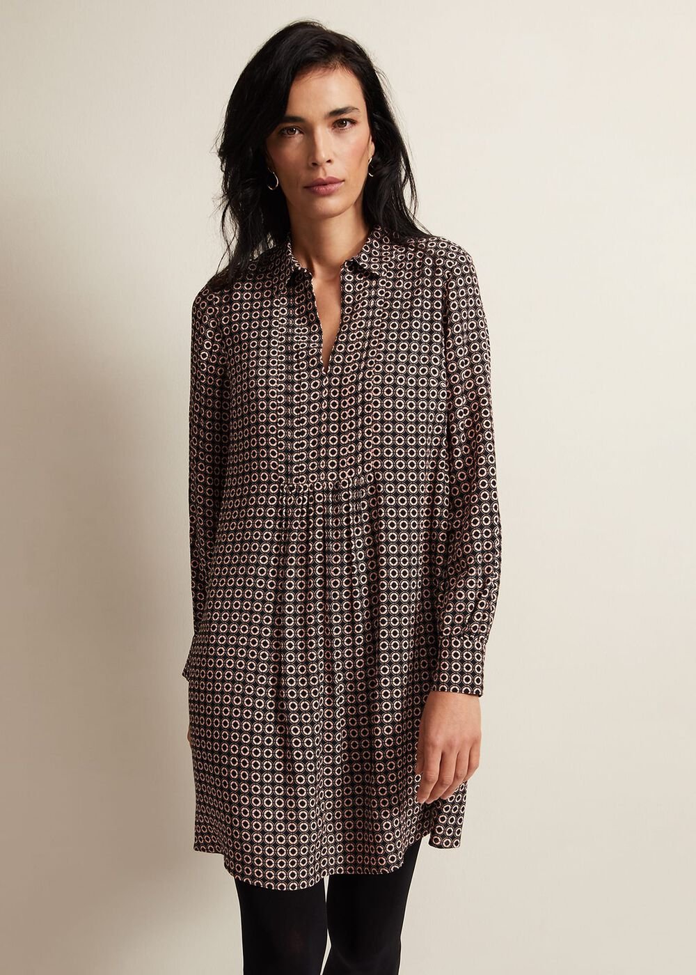 Fran Geo Swing Dress Black/Multi