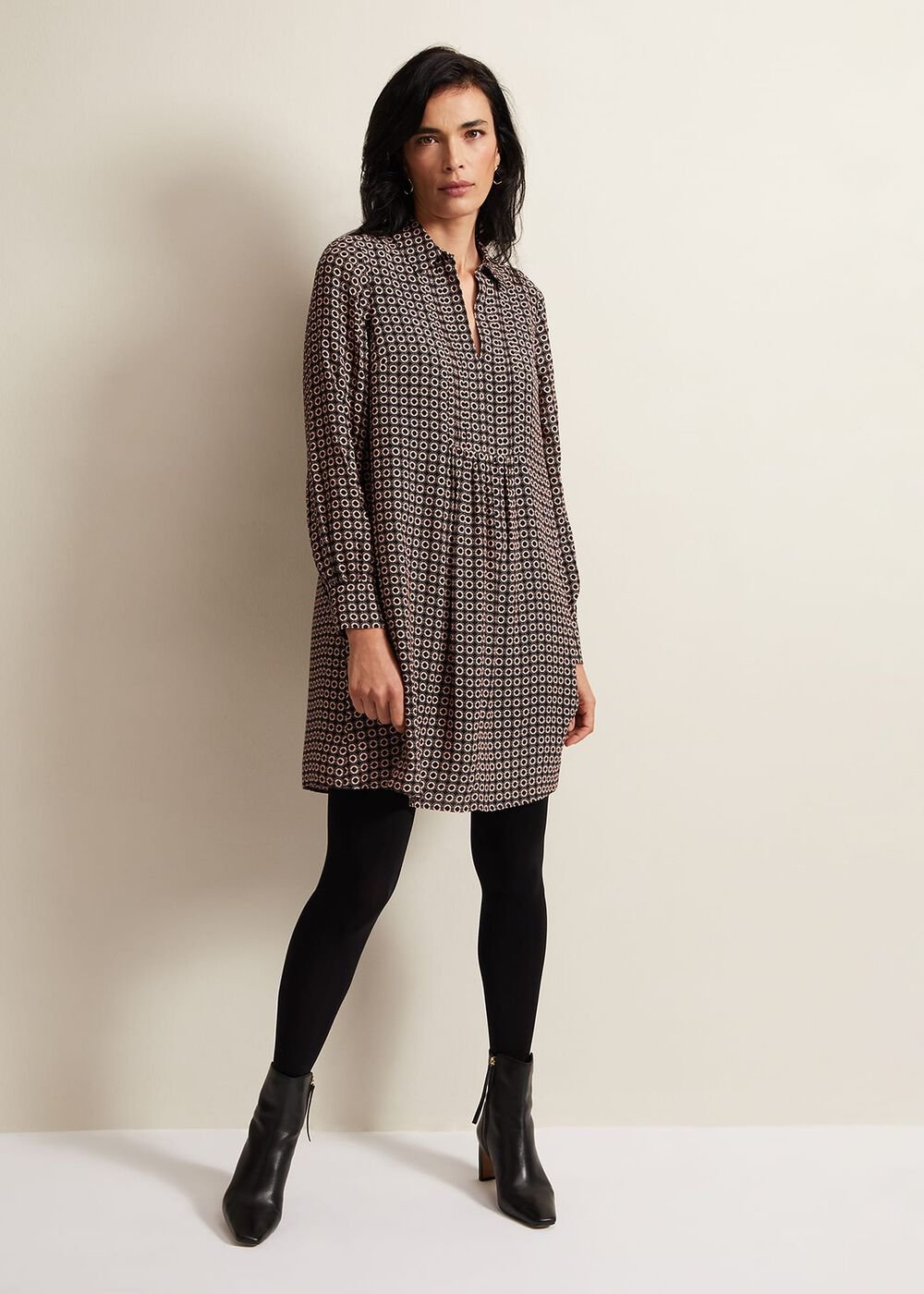 Fran Geo Swing Dress Black/Multi